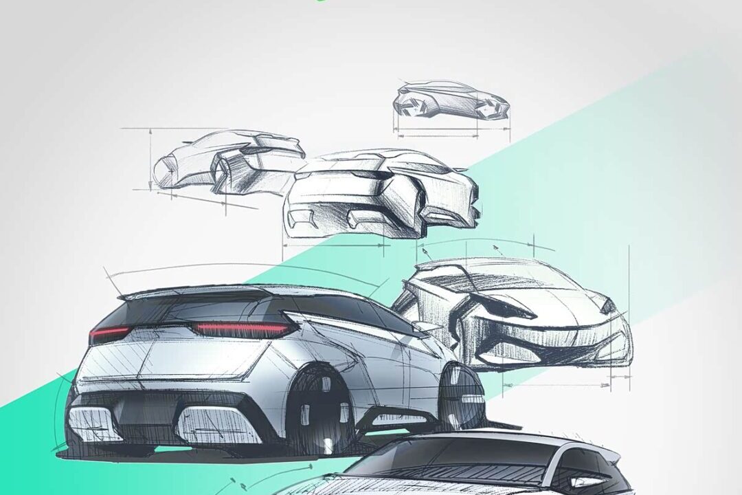 BYD Seagull второго поколения, эскиз передней части и кузова