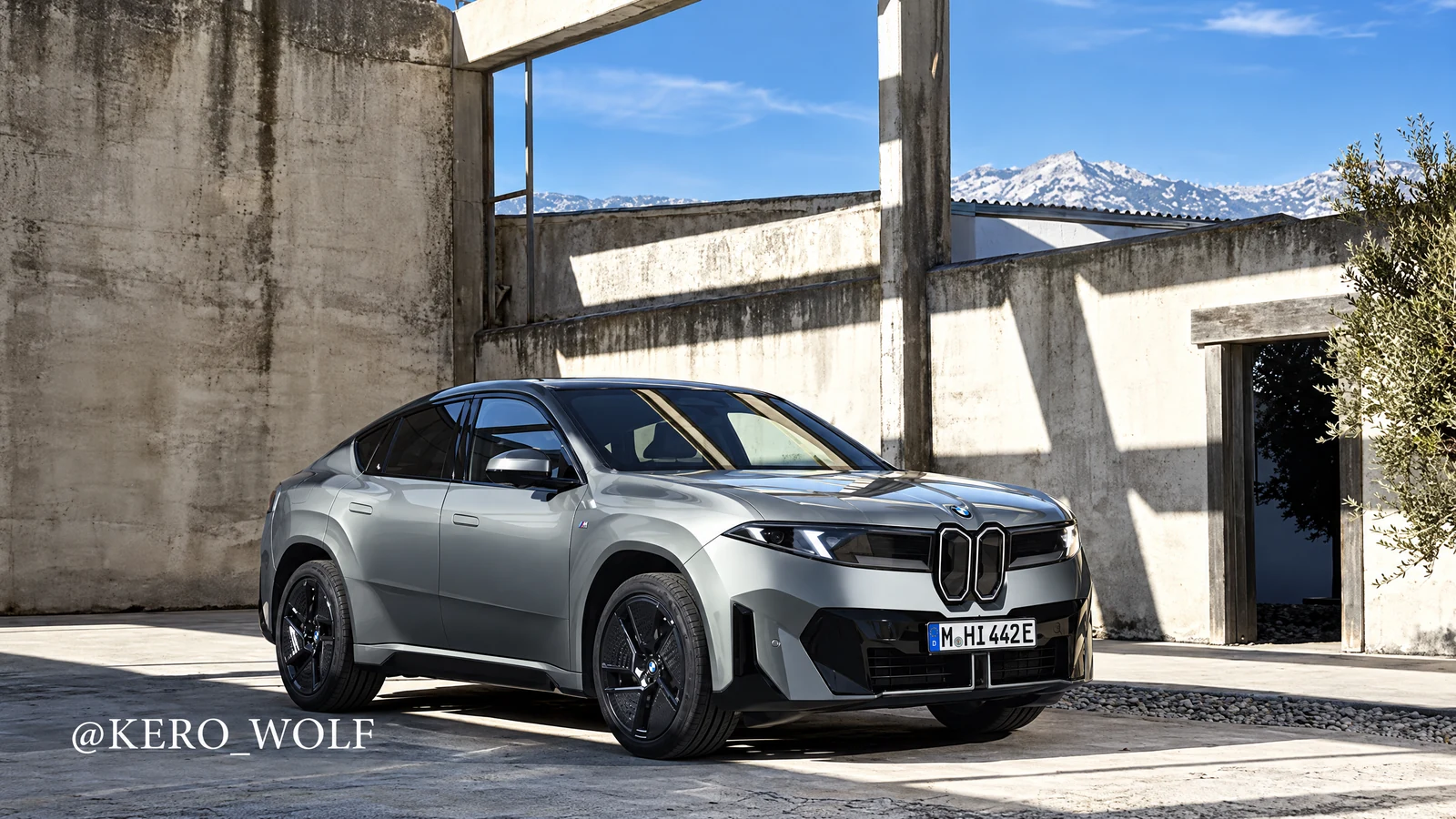 BMW iX4 — предварительный рендер передней части электрического кросс-купе