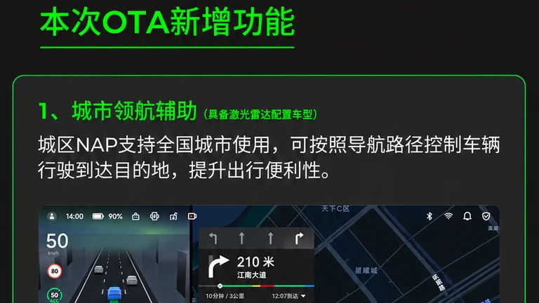 Интерфейс городской навигации Leapmotor после OTA